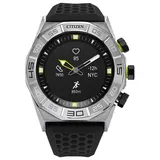 Citizen CZ SMART Men's Analog-Digital Stainless Steel Contrast Black Strap Heartrate Smart Watch - JX1000-03E, Large