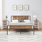 Red Barrel Studio® Aoto Bedroom Set Bed Frame & Nightstand Set Wood/Metal in Brown, Size Full | Wayfair 2CF8A853E517429A8525566205DA2339