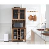 Jill Zarin Bar Cabinet In Grey Wash w/ Mesh Doors & Stem Glass Placement Wood in Brown, Size 72.0 H x 15.5 D in | Wayfair JZ10-RBW