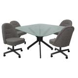 Latitude Run® M-235 Dinette Swivel Metal Caster Chairs - Crackle Glass - Mojeva Grey - Grey in Gray, Size 29.75 H in | Wayfair
