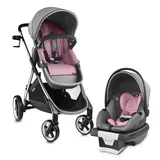 Evenflo Shyft Travel System With SecureMax Infant Car Seat Including SensorSafe, Pink