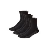 Men's Big & Tall Full Length Cushioned Crew 6 Pack Socks by KingSize in Black (Size 2XL)