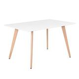 Corrigan Studio® 47.2" Square High Glossy Dinning Table Wood in Brown/White, Size 29.5 H x 47.2 W x 31.5 D in | Wayfair