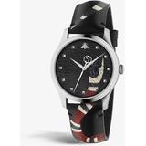 Ya1264007 Le Marché Des Merveilles Stainless-steel And Leather Quartz Watch - Black - Gucci Watches