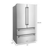 ZLINE 36 in. 22.5 cu. ft Freestanding French Door Refrigerator with Ice Maker in Fingerprint Resistant Stainless Steel - ZLINE Kitchen and Bath RFM-36