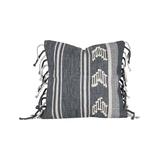 Foreside Throw Pillows - Gray Geometric Stripe Fringe-Trim Reversible Throw Pillow