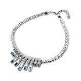 UNOde50 Women's Necklaces Silver - Blue Crystal & Silvertone Sparks Fly Beaded Pendant Necklace