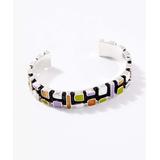 Urban Silver Women's Bracelets MULTICOLOR - Black Multicolor & Silver-Plated Resin Geometric Cuff