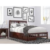 Winston Porter Tahoe Twin Extra Long Bed w/ Footboard & 2 Drawers In Walnut Wood in Brown, Size 41.375 H x 53.5 W x 76.0 D in | Wayfair