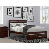 Atlantic Furniture Oxford Full Bed with Footboard in Walnut with USB Turbo Charger