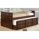 Hillam Solid Wood Mate's & Captain's Bed w/ Trundle by Harriet Bee kids Wood in White/Brown, Size 36.0 H x 42.0 W x 80.0 D in | Wayfair