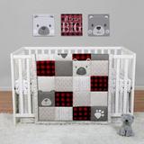 Redwood Rover Kimbrough Up North 4 Piece Crib Bedding Set Polyester in Black/Gray, Size 19.5 W in | Wayfair 785B2E171FFD4DC097CA773182D20FFE