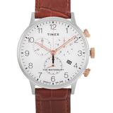 Waterbury Chronograph Quartz White Dial Watch - Metallic - Timex Watches
