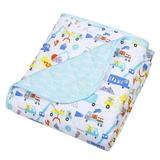 Trend Lab Construction Digger Reversible Jersey Crib Quilt 100% Cotton in Blue/Green/Yellow, Size 33.0 H x 43.0 W x 1.0 D in | Wayfair 103326