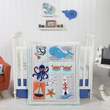 Trend Lab Ocean Pals 3 Piece Crib Bedding Set Polyester/Cotton in Blue/White, Size 35.0 W in | Wayfair 103043