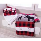 Trend Lab Lumberjack Moose 3 Piece Crib Bedding Set Cotton in Brown/Pink/Red, Size 45.0 W in | Wayfair 102841