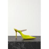 Jimmy Choo - Bing 100 Neon Pvc And Crystal-embellished Satin Mules - Green