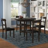 Lark Manor™ Ellinor 330 - Person Counter Height Dining Set Wood/Upholstered Chairs in Brown, Size 36.5 H in | Wayfair