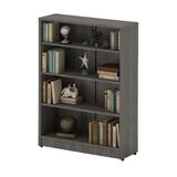 Latitude Run® 4-Shelf Wood Bookcase Freestanding Display Bookshelf For Home & Office, Assembly Required (Mahogany) Wood in Black | Wayfair