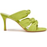 Knotted-suede Heeled Sandals - Green - Le Monde Beryl Heels