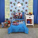 Disney: Marvel Avengers Fight the Foes 4 Piece Toddler Bedding Set Polyester in Blue/Red | Wayfair 5735416P