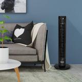 MASBEKTE 32’’ Electric Oscillating Tower Fan w/ Remote in Black, Size 8.0 H x 34.0 W x 8.0 D in | Wayfair PP121732RC