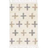 Brown/White Area Rug - Union Rustic Alencia Oriental Creme Area Rug Polypropylene in Brown/White, Size 96.0 W x 0.5 D in | Wayfair