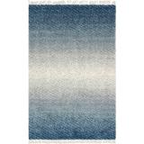 Blue/Brown Area Rug - Rosecliff Heights Kitts Oriental Deep Area Rug Polypropylene in Blue/Brown, Size 96.0 W x 0.5 D in | Wayfair