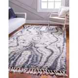 Brown/White Area Rug - Bungalow Rose Gianessa Oriental Oyster Area Rug Polypropylene in Brown/White, Size 96.0 W x 0.5 D in | Wayfair
