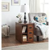 Lark Manor™ Heimdal Tray Top Block 3 - Drawer End Table w/ Storage Wood in Brown, Size 24.0 H x 16.0 W x 24.0 D in | Wayfair