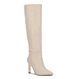 Nine West Eardy Women's Leather Knee-High Boots, Size: 9, White