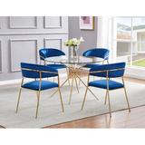 Everly Quinn Mata 4 - Person Dining Set Glass/Metal/Upholstered Chairs in Yellow, Size 29.0 H in | Wayfair 29E5DE0D0417445A8A5FD4B84A93F56B