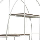 Steelside™ Kelsey 32” 4-Layered Round Shelf - Mounted Wall Shelf - Iron & Wood Decorative Storage Shelving for Home or Office Metal in White Wayfair