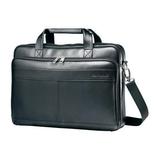 Samsonite Leather Slim Brief with 15.6" Laptop Pocket (Black) 48073-1041