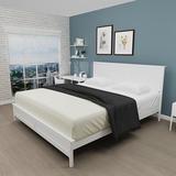 Red Barrel Studio® Modern White Solid Wood Platform Bed w/ Headboard Wood Slat Support Bed Wood in Brown/Green/White | Wayfair