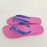 Nike Shoes | B57 Nike Womens Pink Blue Cushioned Flat Slip On Flip Flop Sandal Size Us 10 | Color: Pink | Size: 10