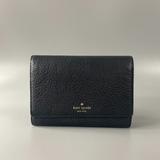 Kate Spade Bags | Kate Spade Black Pebbled Leather Women's Trifold Wallet | Color: Black/Gold | Size: Approx. 5.75'' X 4.25'' X 1.2''
