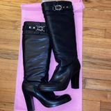 Nine West Shoes | Nine West Leather Knee High Boot | Color: Black | Size: 8.5