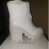 Gucci Shoes | Gucci Trip G Rhombus Calfskin Nappa Leather Platform Boots Eu 41 | Color: White | Size: Eu 41 Us 10.5-11