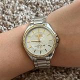 Coach Accessories | Coach Boyfriend Logo Silver And Gold Tone Stainless Steel Watch | Color: Gold/Silver | Size: Os