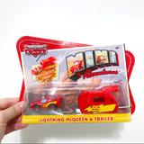 Disney Toys | Disney Pixar Cars Mini Adventures Lightning Mcqueen & Trailer Toy Cars Nwt | Color: Red/Yellow | Size: Car + Trailer