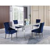 Rosdorf Park Jahsi 4 - Person Dining Set Wood/Glass/Upholstered Chairs in Brown/Gray | Wayfair 9B1CBAA5DCC94C7EBBEE08E985F23BD4