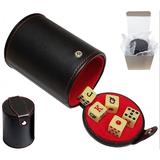 choicestrade Poker Dice & PU Leather Felt Lined Dice Cup w/ Storage Compartment, Size 0.63 W in | Wayfair 01HCY1079AE2CLK94G