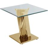 micykuxu Furniture End Table, Stainless Steel in Yellow, Size 22.0 H x 24.0 W x 24.0 D in | Wayfair PZY442KYYJ0LCA6KN4