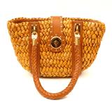 Michael Kors Bags | Michael Kors Straw Basket Tote | Color: Brown/Gold | Size: 13 X 11.5