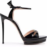 135mm Leather Sandals - Black - Casadei Heels
