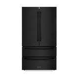 ZLINE 36 in. 22.5 cu. ft Built-in French Door Refrigerator with Ice Maker in Fingerprint Resistant Black Stainless Steel - ZLINE Kitchen and Bath RFM-36-BS