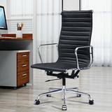 Orren Ellis PU Leather Office Chair Swivel Low Back Desk Computer Aujustable Faux Leather in Black, Size 45.6 H x 24.0 W x 24.0 D in | Wayfair