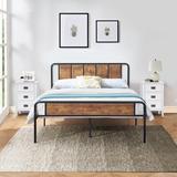 Red Barrel Studio® Aoto Bedroom Set Bed Frame & Nightstand Set Wood/Metal in White, Size Queen | Wayfair 36E0E0F4DF134D43A1BF0DEB4827CAAE