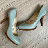 Nine West Shoes | Nine West Leather Blue Platform Pump | Color: Blue/Tan | Size: 7.5